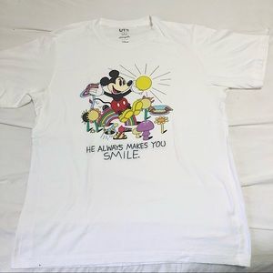 Uniqlo x Disney Mickey Mouse Jeremyville T-Shirt Sz Large Embroidered Tee NEW